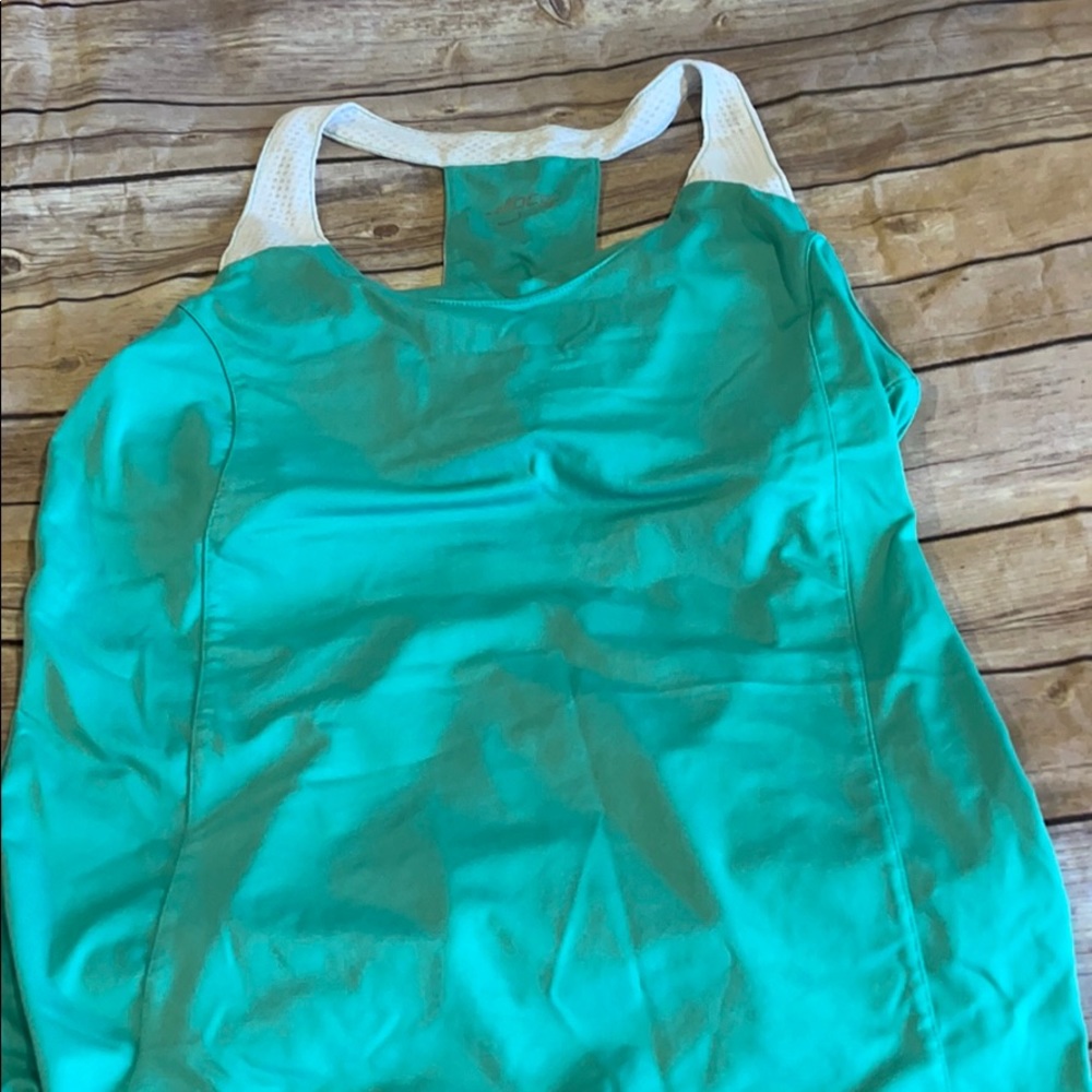 Mint and white tank